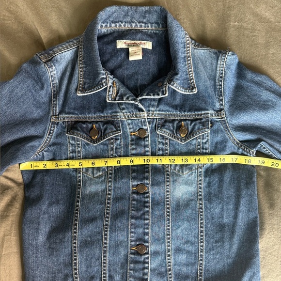 Abercrombie & Fitch Denim Trucker Jean Jacket Womens M Medium Blue Wash Preppy - Picture 6 of 6